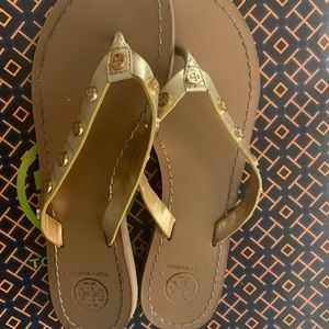 Tory Burch gold sandals